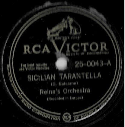 Reina's Orchestra / Sicilian Tarantella | RCA Victor 25-0043 | 10 Inch Shellac Single (78 RPM)
