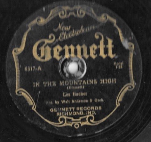 Backer, Les / In the Mountains High | Gennett 6317 | 10 Inch Shellac Single (78 RPM) | 1928