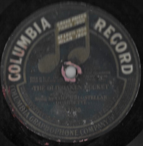 Columbia Stellar Quartette / The Old Oaken Bucket | Columbia A-1820 | 10 Inch Shellac Single (78 RPM) | 1915