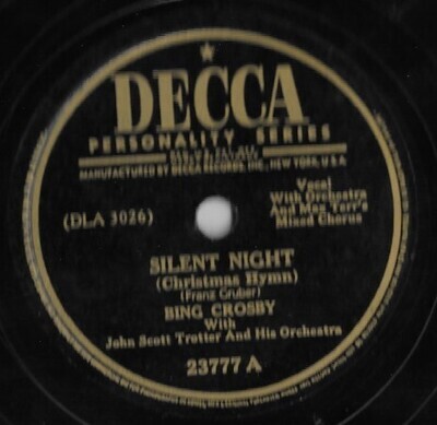 Crosby, Bing / Silent Night | Decca 23777 | 10 Inch Shellac Single (78 RPM) | September 1947