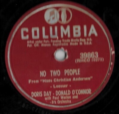 Day, Doris (+ Donald O&#39;Connor) / No Two People | Columbia 39863 | 10 Inch Shellac Single (78 RPM) | August 1952