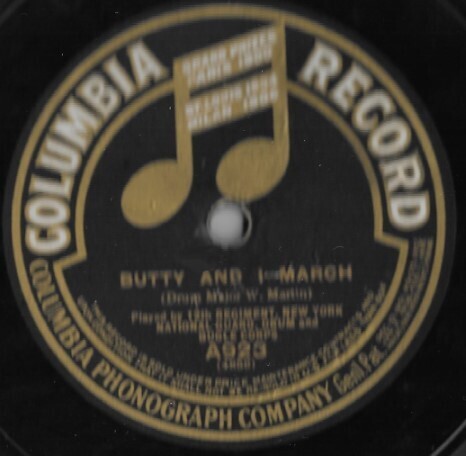 12th Regiment, New York National Guard, Drum and Bugle Corps / Butty and I | Columbia A-923 | 10 Inch Shellac Single (78 RPM) | December 1910