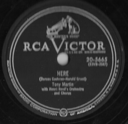 Martin, Tony / Here | RCA Victor 20-5665 | 10 Inch Shellac Single (78 RPM) | February 1954