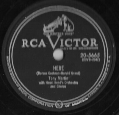 Martin, Tony / Here | RCA Victor 20-5665 | 10 Inch Shellac Single (78 RPM) | February 1954