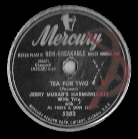 Harmonicats, The / Tea For Two | Mercury 5353 | 10 Inch Shellac Single (78 RPM) | January 1950
