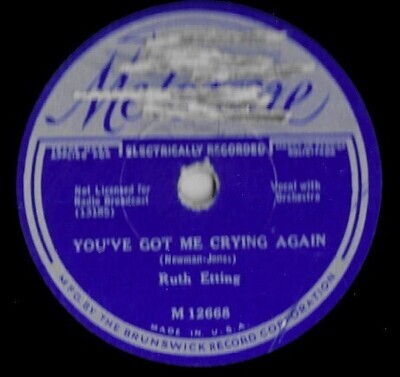 Etting, Ruth / You&#39;ve Got Me Crying Again | Melotone M-12668 | 10 Inch Shellac Single (78 RPM) | March 1933