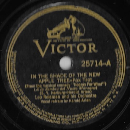 Reisman, Leo / In the Shade of the New Apple Tree | Victor 25714 (December 1937)