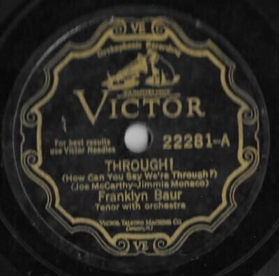Baur, Franklyn / Through! (How Can You Say We're Through?) | Victor 22281 | 10 Inch Shellac Single (78 RPM) | December 1929