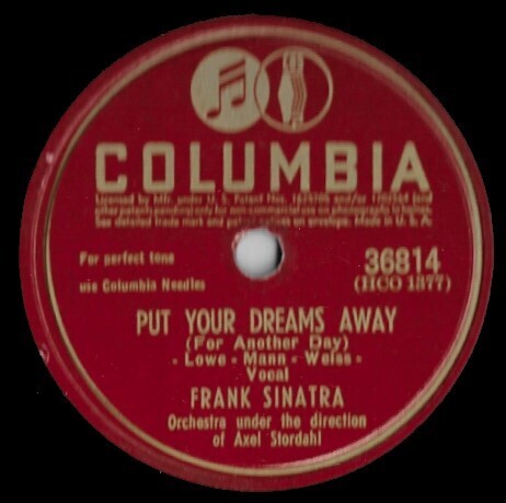 Sinatra, Frank / Put Your Dreams Away | Columbia 36814 | 10 Inch Shellac Single (78 RPM) | June 1945