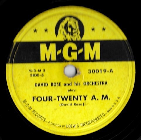 Rose, David / Four-Twenty A.M. | MGM 30019 | 10 Inch Shellac Single (78 RPM) | July 1947