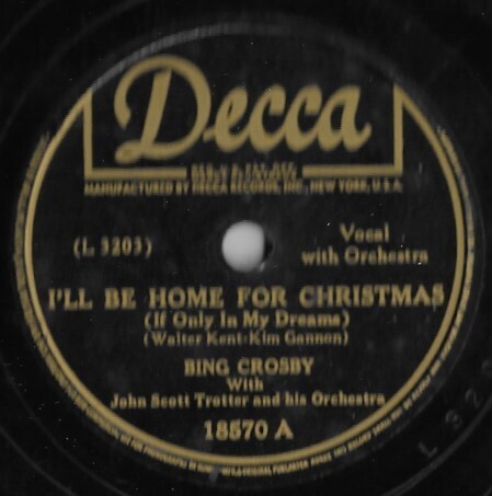 Crosby, Bing / I&#39;ll Home For Christmas | Decca 18570 | 10 Inch Shellac Single (78 RPM) | October 1943