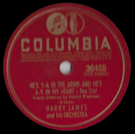 James, Harry / He&#39;s 1-A in the Army and He&#39;s A-1 in My Heart | Columbia 36455 | 10 Inch Shellac Single (78 RPM) | October 1941