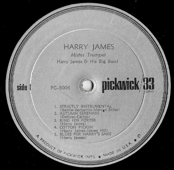 James, Harry / Mister Trumpet | Pickwick/33 PC-3006 | 12 Inch Vinyl Album (33 RPM) | 1962