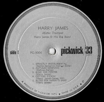 James, Harry / Mister Trumpet | Pickwick/33 PC-3006 | 12 Inch Vinyl Album (33 RPM) | 1962