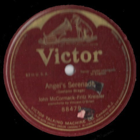 McCormack, John (+ Fritz Kreisler) / Angel's Serenade | Victor 88479 | 12 Inch Shellac Single (78 RPM) | March 1914