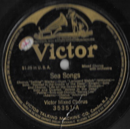 Victor Mixed Chorus / Sea Songs | Victor 35351 | 12 Inch Shellac Single (78 RPM) | March 1914