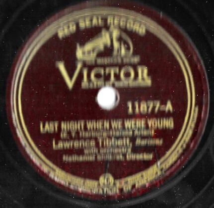 Tibbett, Lawrence / Last Night When We Were Young | Victor 11877 | 12 ...