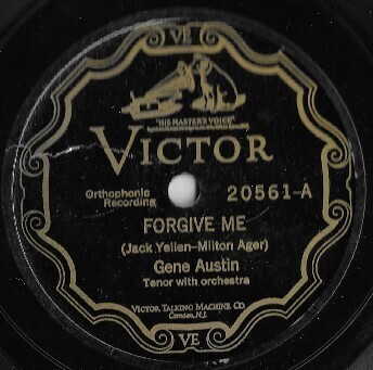 Austin, Gene / Forgive Me | Victor 20561 | 10 Inch Shellac Single (78 RPM) | May 1927