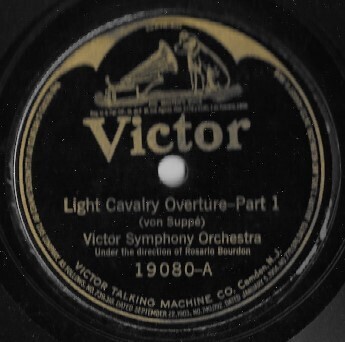 Victor Symphony Orchestra / Light Cavalry Overture | Victor 19080 | 10 Inch Shellac Single (78 RPM) | April 1923