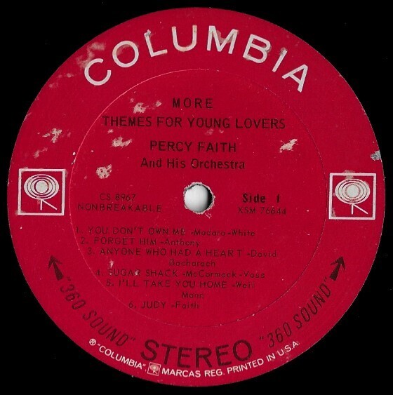 Faith, Percy / More Themes For Young Lovers | Columbia CS-8967 | 12 Inch Vinyl Album (33 RPM) | 1964