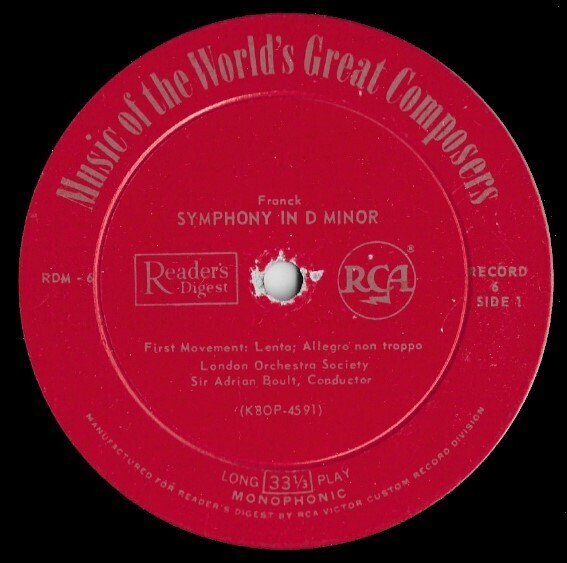 Boult, Sir Adrian / Music of the World&#39;s Great Composers (Record 6) | Reader&#39;s Digest RDM-6 | 12 Inch Vinyl Album (33 RPM) | 1959