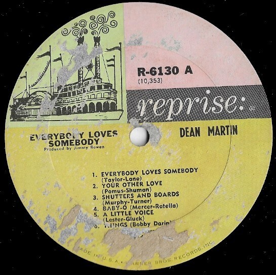 Martin, Dean / Everybody Loves Somebody | Reprise R-6130 | 12 Inch Vinyl Album (33 RPM) | August 1964