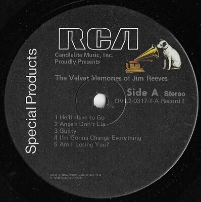 Reeves, Jim / The Velvet Memories of Jim Reeves | RCA Special Products DVL2-0317 | 12 Inch Vinyl Album (33 RPM) | 1978