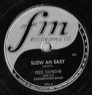 Fritsche, Fezz / Slow An Easy | FM 495 | 10 Inch Shellac Single (78 RPM) | Early 1950s