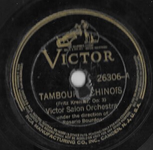 Victor Salon Orchestra / Tambourin Chinois | Victor 26306 | 10 Inch Shellac Single (78 RPM) | 1939