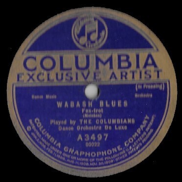Columbians Dance Orchestra De Luxe / Wabash Blues | Columbia A-3497 | 10 Inch Shellac Single (78 RPM) | December 1921