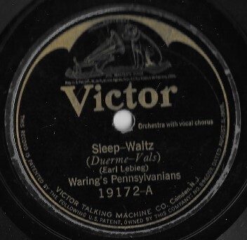 Waring&#39;s Pennsylvanians / Sleep | Victor 19172 | 10 Inch Shellac Single (78 RPM) | November 1923