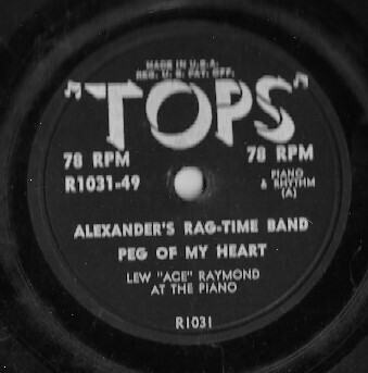 Raymond, Lew / Alexander's Rag-Time Band + 3 | Tops R1031-49 | 10 Inch Shellac EP (78 RPM)