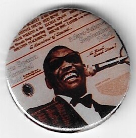 Charles, Ray / Live - At Microphone | Pin-Back Button