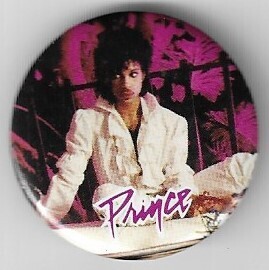 Prince / White Outfit-Purple Background | Pin-Back Button | 1984