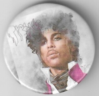 Prince / Closeup - Purple and White Outfit | Pin-Back Button | 1983