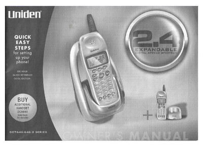 Uniden / 2.4 Expandable Phone | Owner's Manual | 2004