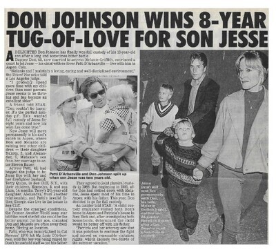 Johnson, Don / Don Johnson Wins 8-Year Tug-of-Love For Son Jesse | Magazine Article / 1993
