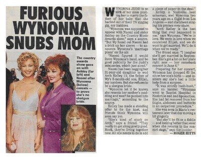 Judd, Wynonna / Furious Wynonna Snubs Mom / 1995