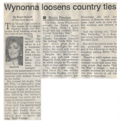Judd, Wynonna / Tell Me Why (Wynonna Loosens Country Ties) / 1993