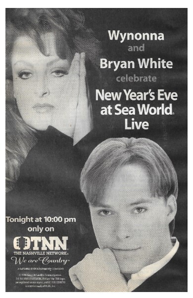 Judd, Wynonna / New Year&#39;s Eve at Sea World Live | Magazine Ad | 1996 | with Bryan White