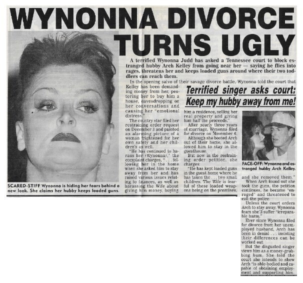 Judd, Wynonna / Wynonna Divorce Turns Ugly | Magazine Article | December 1998