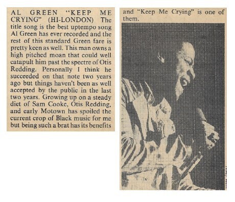 Green, Al / Keep Me Crying | Magazine Review | June 1977 | by James Spina