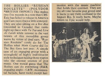 Hollies, The / Russian Roulette | Magazine Review | June 1977 | by James Spina