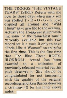 Troggs, The / The Vintage Years | Magazine Review | June 1977