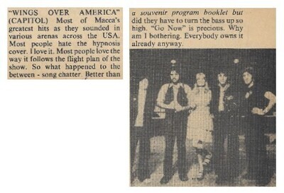 Wings / Wings Over America | Magazine Review | June 1977 | Paul McCartney