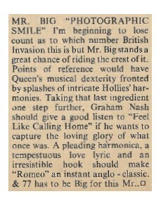 Mr. Big / Photographic Smile / 1977