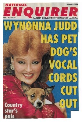 Judd, Wynonna / Wynonna Judd Has Pet Dog's Vocal Cords Cut Out / 1993