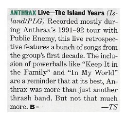 Anthrax / Live--The Island Years / 1994