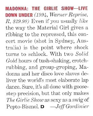 Madonna / The Girlie Show - Live Down Under / 1994