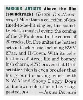 Various Artists / Above the Rim (Soundtrack) | Magazine Review | April 1994